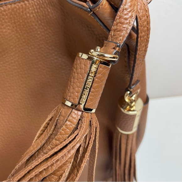 Michael Michael Kors Ashbury Large Leather Shoulder Bag Purse Brown New - Picture 2 of 7